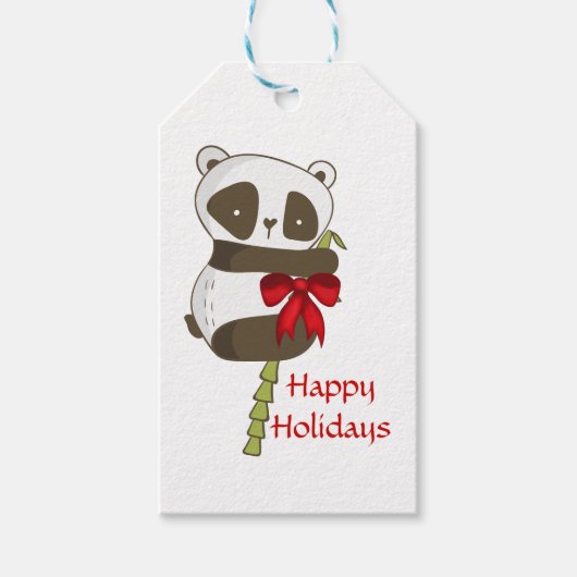 Glückliches Panda-Fest Geschenkanhänger (Vorderseite)