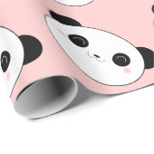 Glückliches Panda-Gesichts-Muster Geschenkpapier (Rolleneckpunkt)