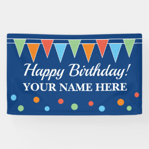 Glückliches Party-Banner zum Geburtstag mit bunte Banner