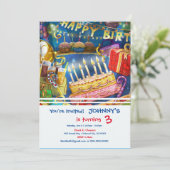 Glückliches Party zum Geburtstag Einladung (Stehend Vorderseite)