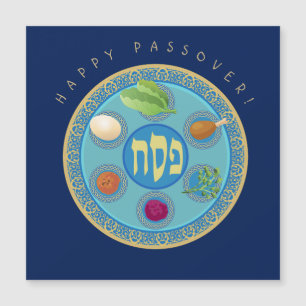 Glückliches Passahfest-NachtParty Pesach Seder Magnetkarte
