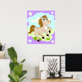 Glückliches Pferd Cartoon Poster (Heimbüro)