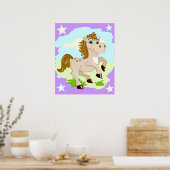Glückliches Pferd Cartoon Poster (Küche)
