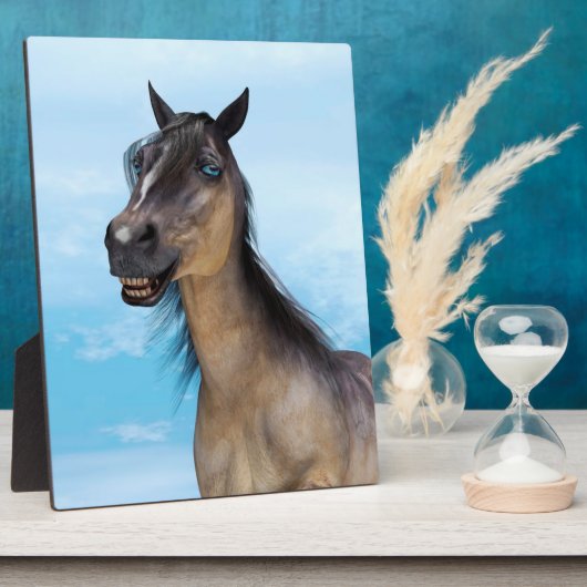 Glückliches Pferd Fotoplatte (Seite)