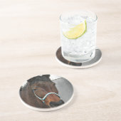 glückliches Pferd Getränkeuntersetzer (Seite)