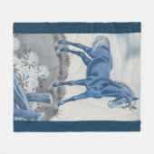 glückliches Pferd in Blau Fleecedecke (Vorderseite (Horizontal))