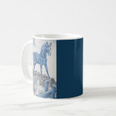 glückliches Pferd in Blau Kaffeetasse (Vorderseite Links)
