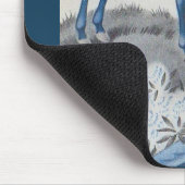 glückliches Pferd in Blau Mousepad (Ecke)