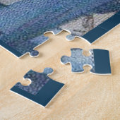 glückliches Pferd in Blau Puzzle (Seite)