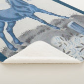 glückliches Pferd in Blau Sherpadecke (3/4)
