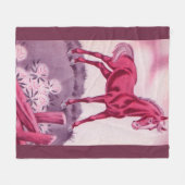 glückliches Pferd in Rosa Fleecedecke (Vorderseite (Horizontal))