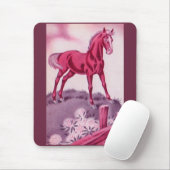 glückliches Pferd in Rosa Mousepad (Mit Mouse)