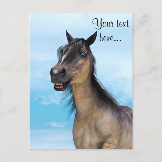 Glückliches Pferd Postkarte (Vorderseite)