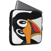 Glückliches Pinguingesicht Laptopschutzhülle (Vorne Rechts)