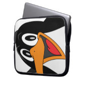 Glückliches Pinguingesicht Laptopschutzhülle (Vorderseite Links)