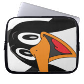 Glückliches Pinguingesicht Laptopschutzhülle (Vorderseite)