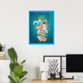 Glückliches Piratenhund-Poster  Poster (Heimbüro)