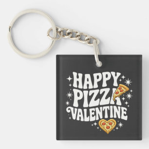 Glückliches Pizza-Valentinstag Lustiges Pizza-Lieb Schlüsselanhänger