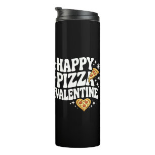 Glückliches Pizza-Valentinstag Lustiges Pizza-Lieb Thermosbecher