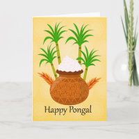 Glückliches Pongal, mit einem Topf Reis und