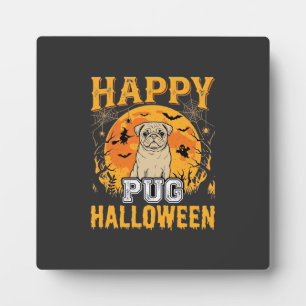 Glückliches Pug Halloween Gruseliger Hund Design_1 Fotoplatte