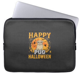 Glückliches Pug Halloween Gruseliger Hund Design_1 Laptopschutzhülle