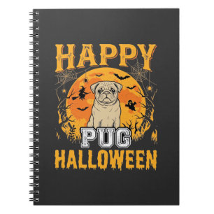 Glückliches Pug Halloween Gruseliger Hund Design_1 Notizblock