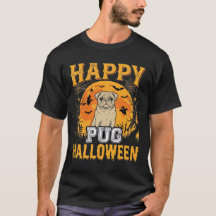 Glückliches Pug Halloween Gruseliger Hund Design_1 T-Shirt