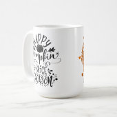 GLÜCKLICHES PUMPKIN SPICE SAISON MIT ORANGE PUMPKI KAFFEETASSE (Vorderseite Links)