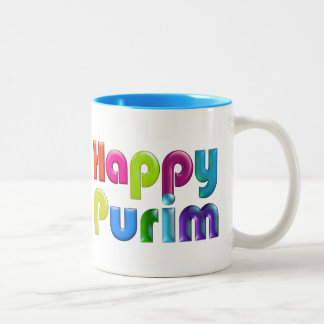 GLÜCKLICHES PURIM flippiges Geschenk Zweifarbige Tasse