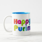 GLÜCKLICHES PURIM flippiges Geschenk Zweifarbige Tasse (Links)