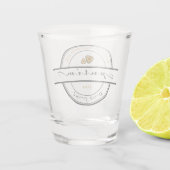 GLÜCKLICHES PURIM Script Purim Shot Glas mit Gold (Rückseite)