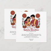 Glückliches Raksha Bandhan-Karten-Design (Vorne/Hinten)