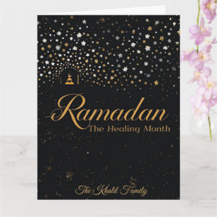 Glückliches Ramadan Mubarak Ramadan Kareem Weißer  Karte
