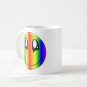 Glückliches Regenbogen-Gesicht Kaffeetasse (Vorderseite Links)