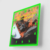 GLÜCKLICHES RENTENBURG IHRE BOOTE VERBRANNT QUADRATISCHE WANDUHR (Winkel)