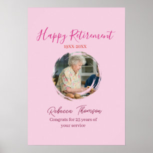 Glückliches Rentenjahr Name Kreis Foto pensioniert Poster