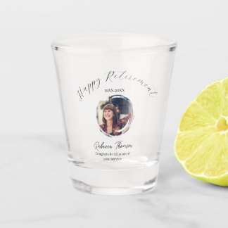 Glückliches Rentenjahr Name Kreis Foto Ruhestand Schnapsglas