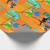 Glückliches Retro Eltern-Packpapier Geschenkpapier (Ecke)