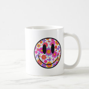Glückliches Retro-Gänseblümchen-Lächel-Gesicht Pre Kaffeetasse