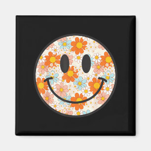 Glückliches Retro-Gänseblümchen-Lächeln-Gesicht Pr Magnet
