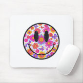 Glückliches Retro-Gänseblümchen-Lächeln-Gesicht Pr Mousepad (Mit Mouse)
