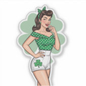 Glückliches Retro Glamour Aufkleber (Vorderseite)