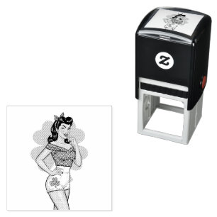 Glückliches Retro Glamour Permastempel
