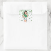Glückliches Retro Glamour Quadratischer Aufkleber (Tasche)