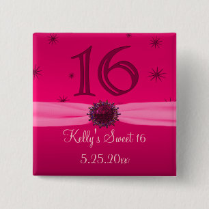 Glückliches rosa Andenken des Geburtstags-16 Button