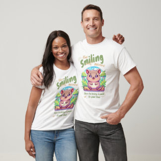 Glückliches Rosa Ferkel "Lächelnd" Herren Grafik T T-Shirt