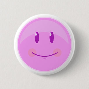 Glückliches rosa Gesicht Button