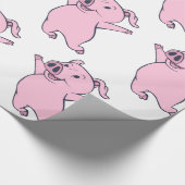 Glückliches rosa Schwein, das Thunder_Cove springt Geschenkpapier (Ecke)