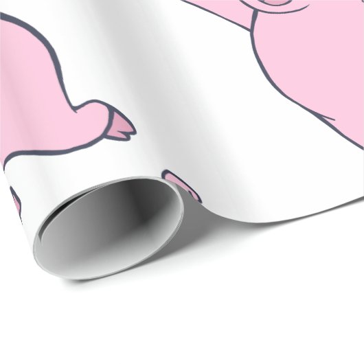 Glückliches rosa Schwein, das Thunder_Cove springt Geschenkpapier (Rolleneckpunkt)